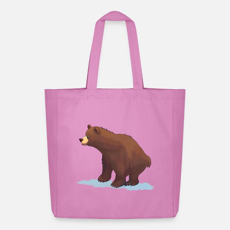 Braunbär (Gemälde) - Midweight recycelter Stoffbeutel von Stanley/Stella - Pink