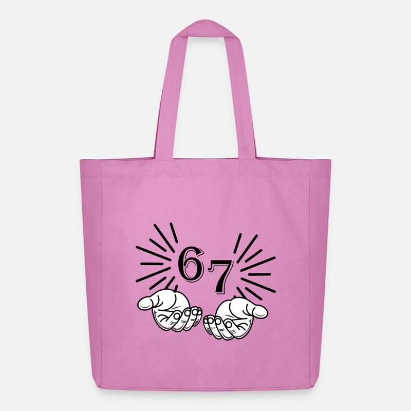 67 Meme Hands, Déclaration Virale Design - Tote bag Stanley/Stella Midweight recyclé - rose