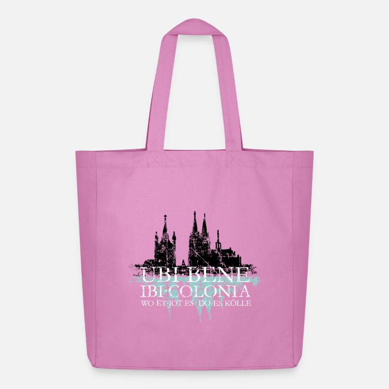 UBI BENE IBI COLONIA Köln Rhein Skyline Spruch - Midweight recycelter Stoffbeutel von Stanley/Stella - Pink