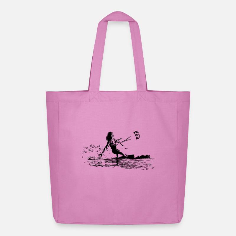 Kite-Surfer - Kiting - Midweight Recycled Tote Bag by Stanley/Stella - pink