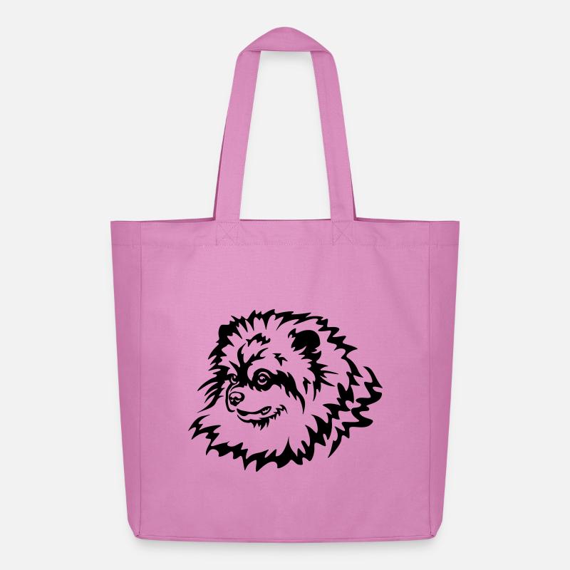 Zwergspitz Kopf - Midweight recycelter Stoffbeutel von Stanley/Stella - Pink