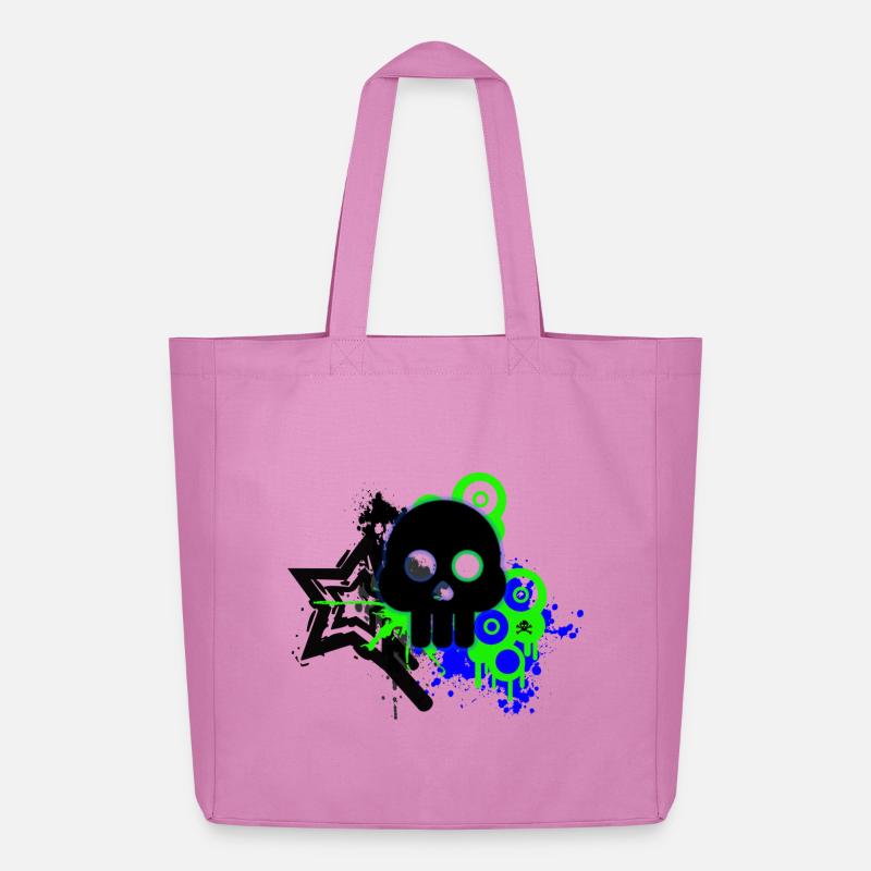 Neon Schädel Spritzer - Midweight recycelter Stoffbeutel von Stanley/Stella - Pink