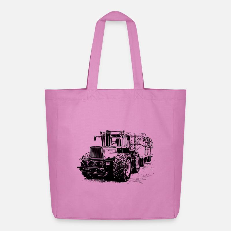 Alter MB trac 1300 TRAKTOR mit Strohanhänger - Midweight recycelter Stoffbeutel von Stanley/Stella - Pink