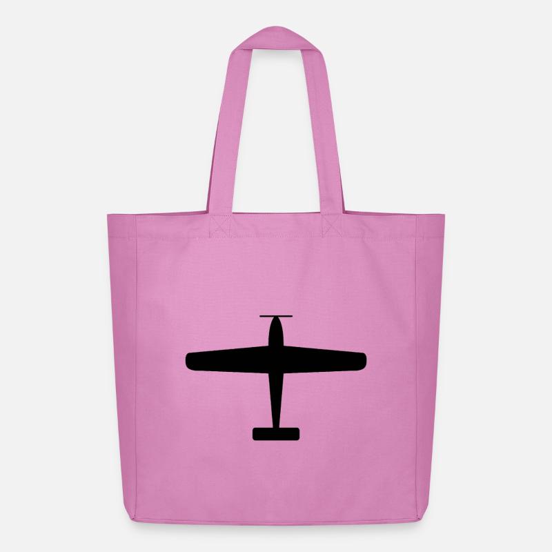 Schwarze Flugzeug-Silhouette - Midweight recycelter Stoffbeutel von Stanley/Stella - Pink