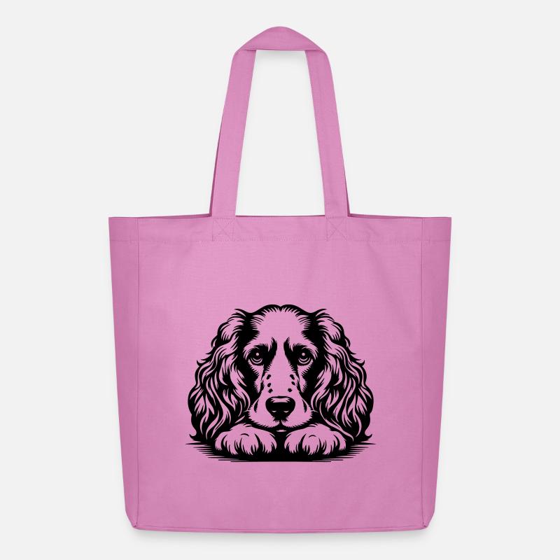 Cocker Spaniel Kopf mit Pfoten - Midweight recycelter Stoffbeutel von Stanley/Stella - Pink