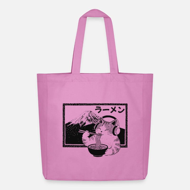 Ramen Kitten Mount Fuji - Midweight recycelter Stoffbeutel von Stanley/Stella - Pink