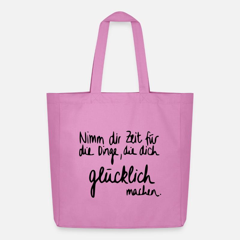 Nimm dir Zeit für Dinge die dich glücklich machen. - Midweight recycelter Stoffbeutel von Stanley/Stella - Pink