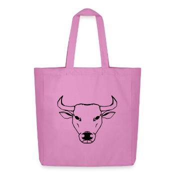 Ox Illustration - Midweight Recycled Tote Bag by Stanley/Stella - pink - Front