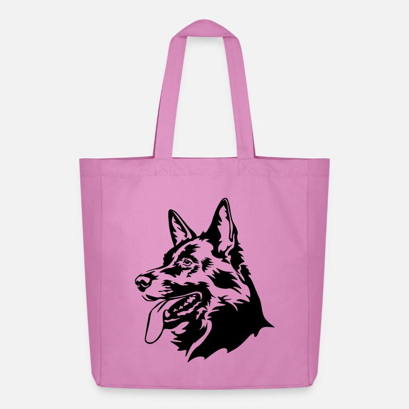 Deutscher Schäferhund Kopf - Midweight recycelter Stoffbeutel von Stanley/Stella - Pink