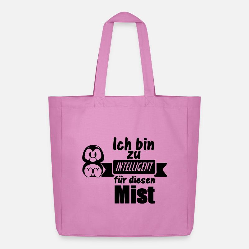 Pinguin Spruch - Zu intelligent Geschenk - Midweight recycelter Stoffbeutel von Stanley/Stella - Pink