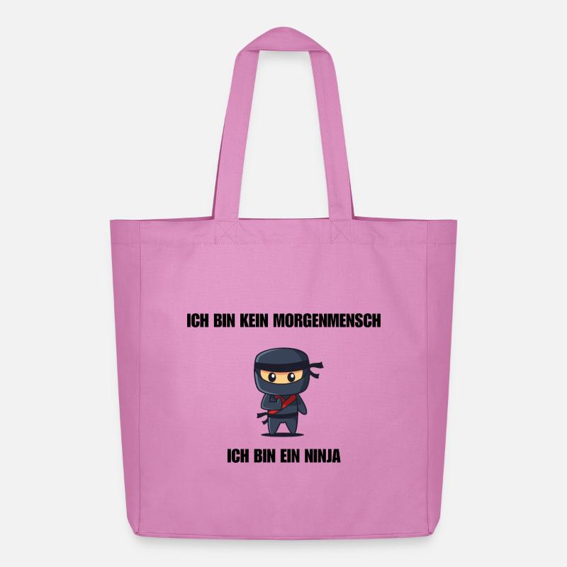 Ich bin kein Morgenmensch - Ich bin ein Ninja - Midweight recycelter Stoffbeutel von Stanley/Stella - Pink