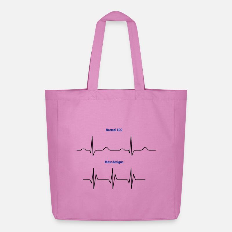 ECG normal vs ECG de conception - Tote bag Stanley/Stella Midweight recyclé - rose