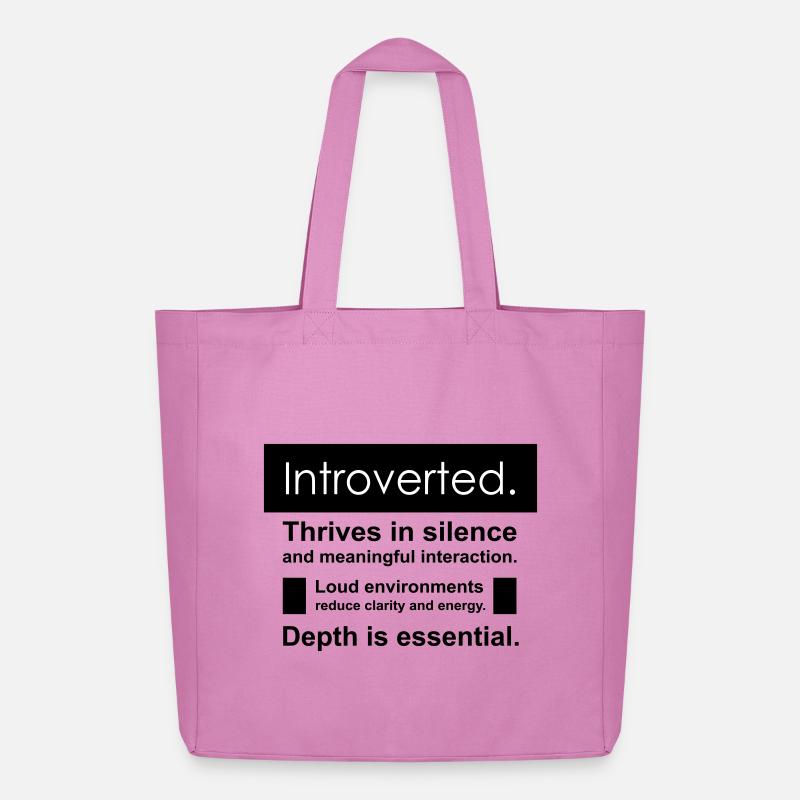 Introvert - Midweight Recycled Tote Bag by Stanley/Stella - pink