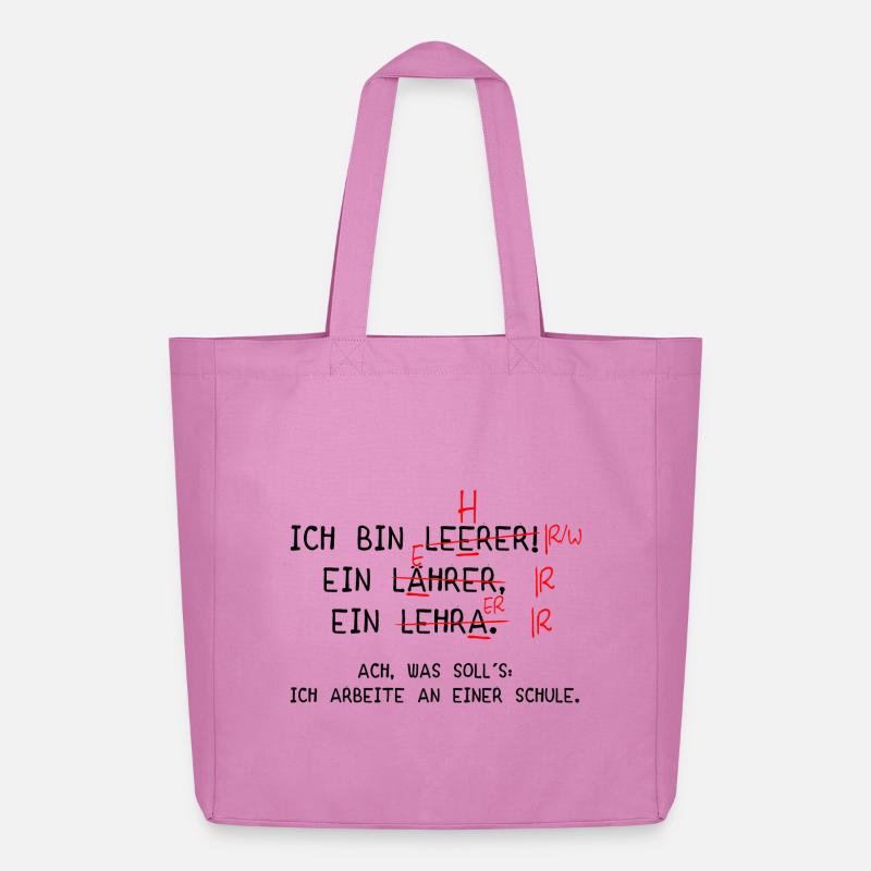 Ich bin Lehrer! (schwarz) - Midweight recycelter Stoffbeutel von Stanley/Stella - Pink