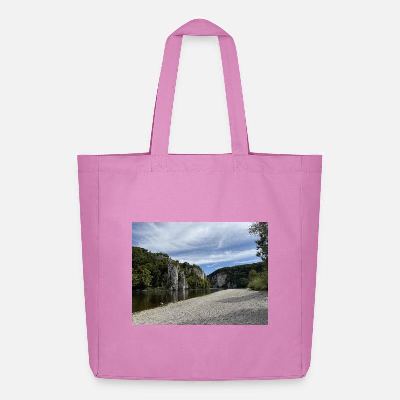 Kelheim River Cliffs Landscape Danube Gorge - Midweight Recycled Tote Bag by Stanley/Stella - pink