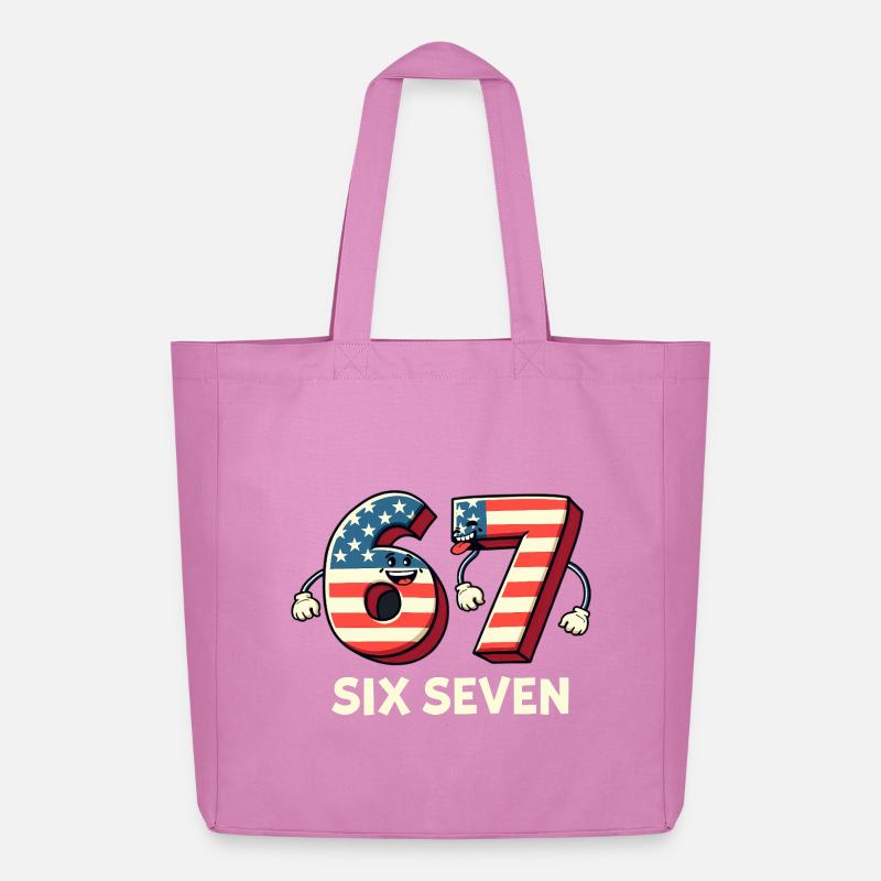 US Flag 67 Memes Six Seven - Midweight recycelter Stoffbeutel von Stanley/Stella - Pink
