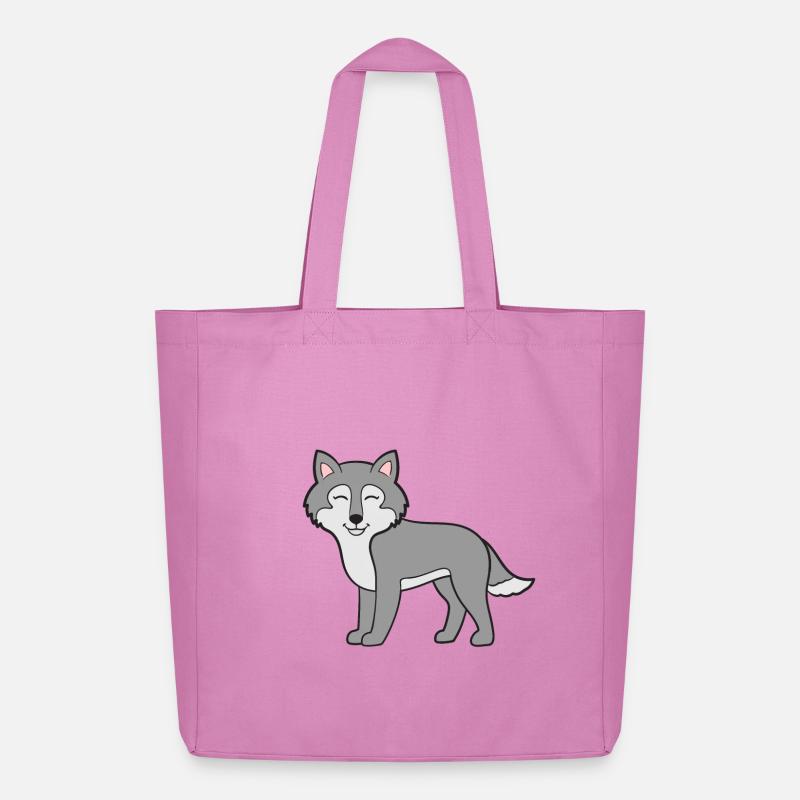 Wolf Wölfe - Midweight recycelter Stoffbeutel von Stanley/Stella - Pink