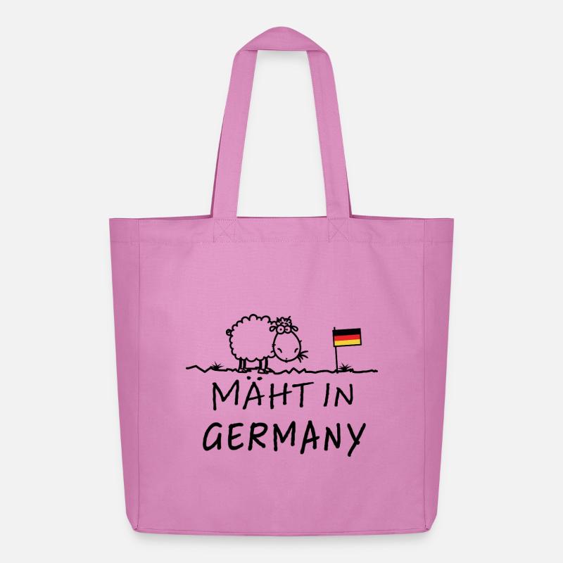 Mäht in Germany – Lustiger Schaf Spruch - Midweight recycelter Stoffbeutel von Stanley/Stella - Pink