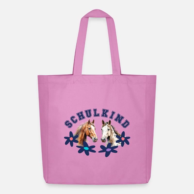 Schulkind Pferde Einschulung 1. Klasse - Midweight recycelter Stoffbeutel von Stanley/Stella - Pink
