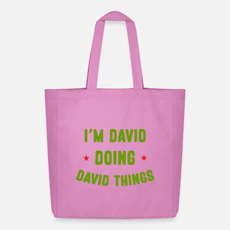 Ich bin David Doing David Things Lustige Zitate - Midweight recycelter Stoffbeutel von Stanley/Stella - Pink