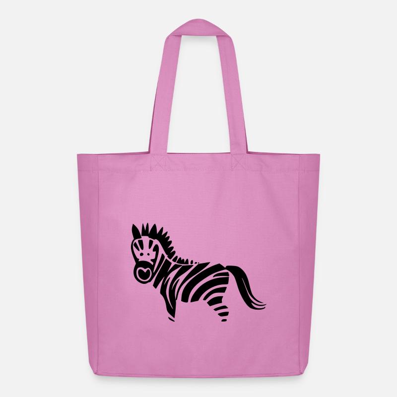 Zebra Design schwarz/ weiss - Midweight recycelter Stoffbeutel von Stanley/Stella - Pink
