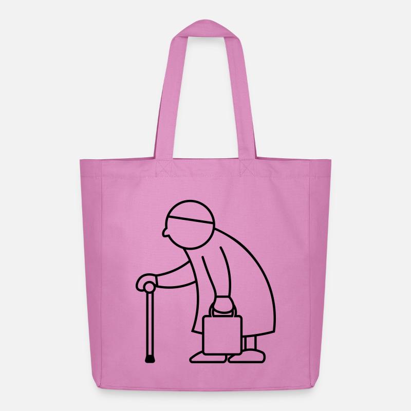Alte Dame mit Einkaufstasche - Midweight recycelter Stoffbeutel von Stanley/Stella - Pink