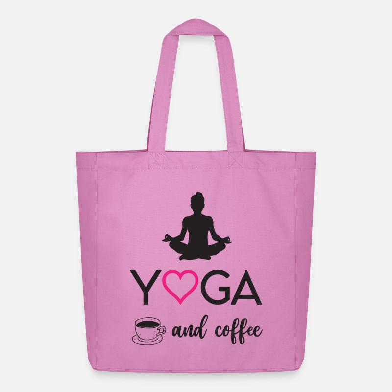 Yoga und Kaffee - Midweight recycelter Stoffbeutel von Stanley/Stella - Pink