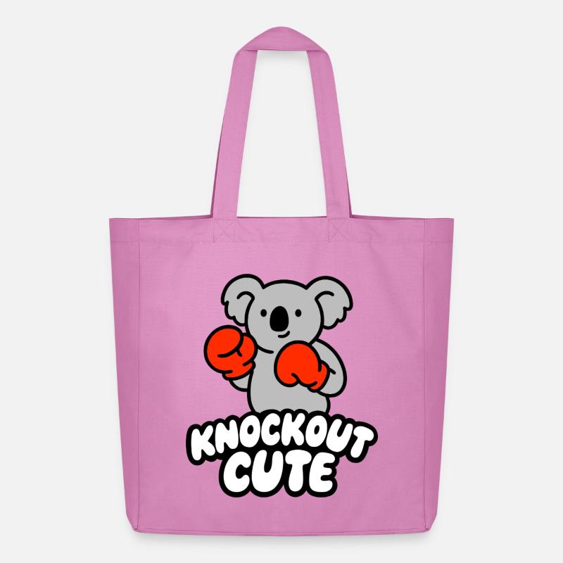 Knockout Cute Koala mit Boxhandschuhen - Midweight recycelter Stoffbeutel von Stanley/Stella - Pink