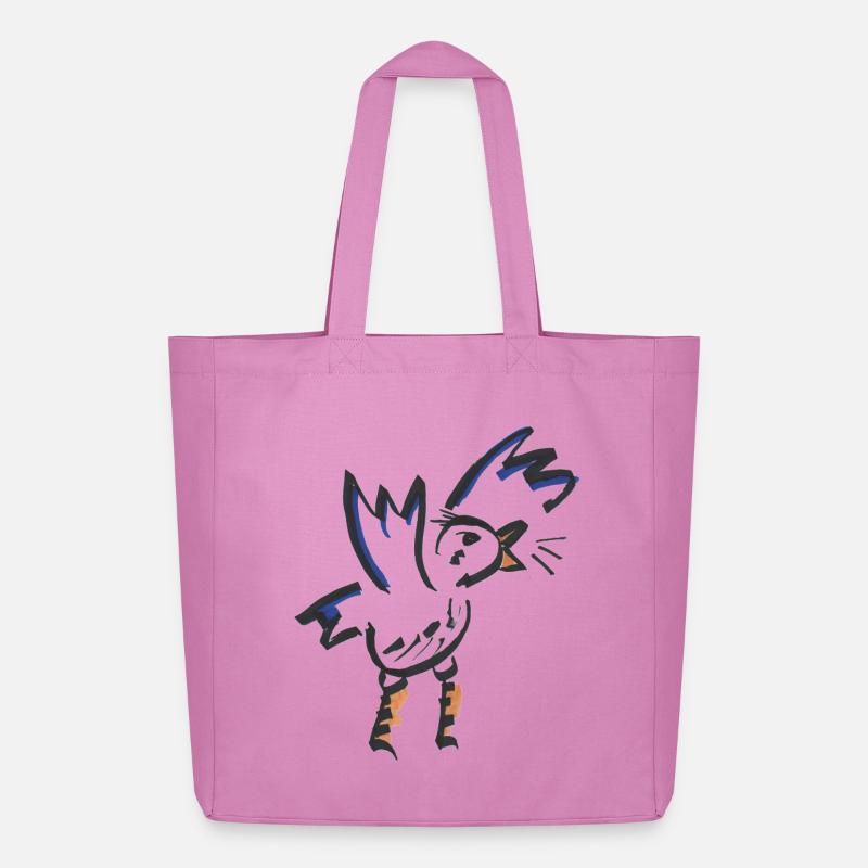 Orangeblauer abstrakter Hahn - Midweight recycelter Stoffbeutel von Stanley/Stella - Pink