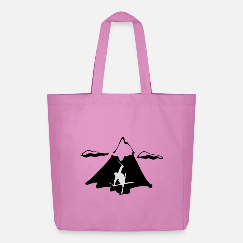 Ski Freestyle mit Berg - Midweight recycelter Stoffbeutel von Stanley/Stella - Pink