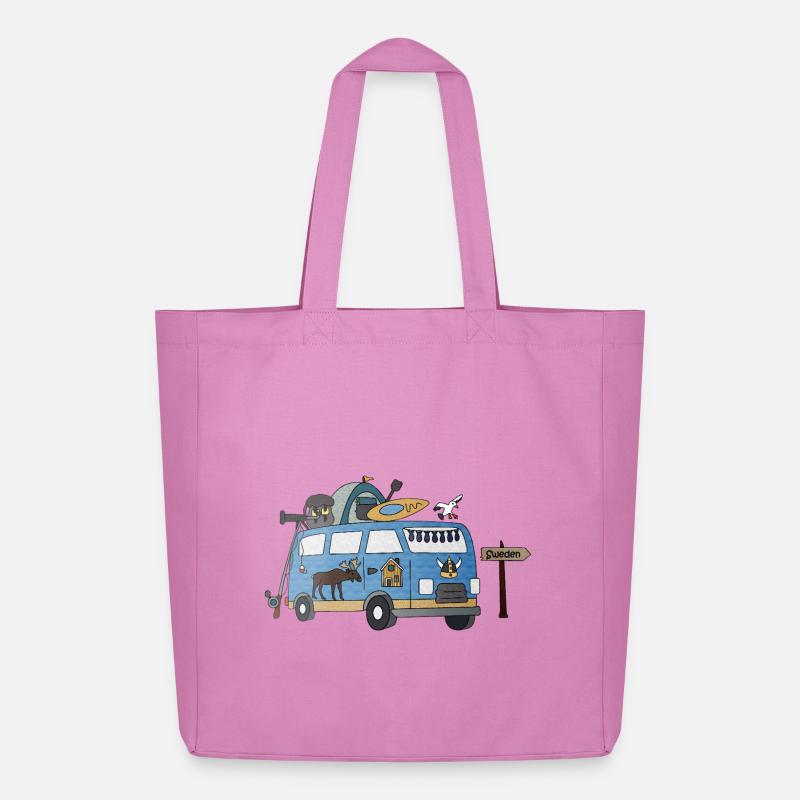 Elch und Camper Abenteuer Schweden - Midweight recycelter Stoffbeutel von Stanley/Stella - Pink