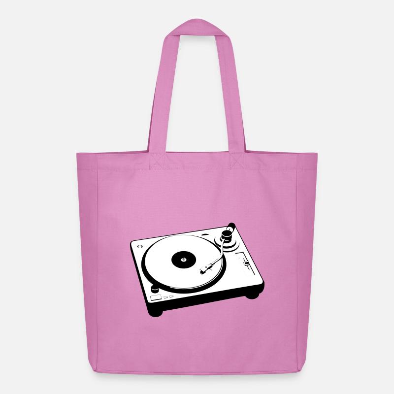 Turntable Plattenspieler DJ - Midweight recycelter Stoffbeutel von Stanley/Stella - Pink