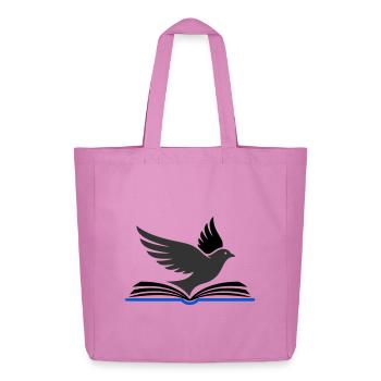 Un oiseau sort du livre - Tote bag Stanley/Stella Midweight recyclé - rose - Devant