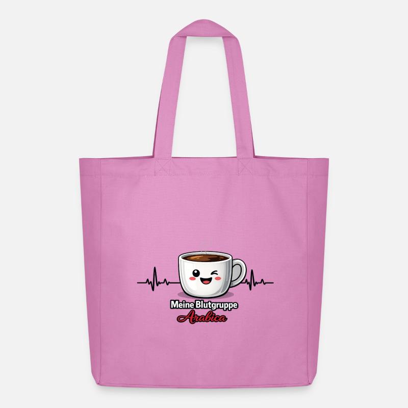 Meine Blutgruppe Arabica-Kaffeetrinker Spruch - Midweight recycelter Stoffbeutel von Stanley/Stella - Pink