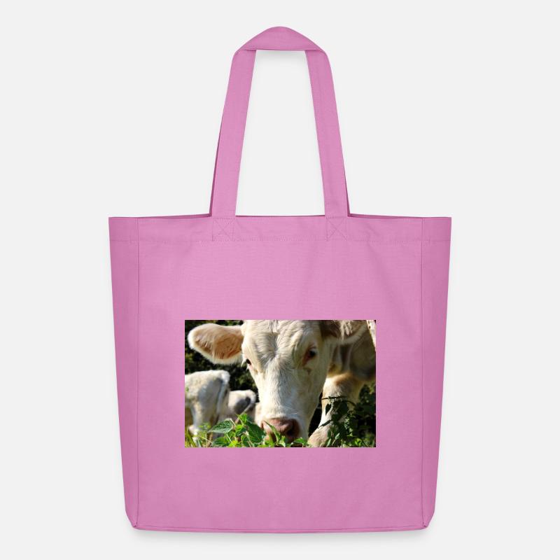 Kuh Poster - Midweight recycelter Stoffbeutel von Stanley/Stella - Pink