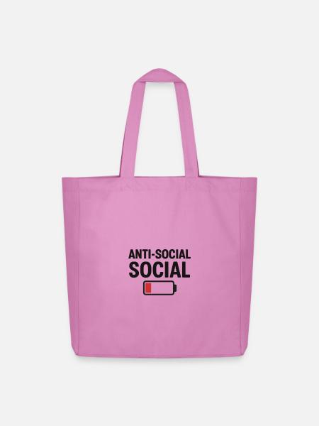Asozial - Midweight recycelter Stoffbeutel von Stanley/Stella - Pink