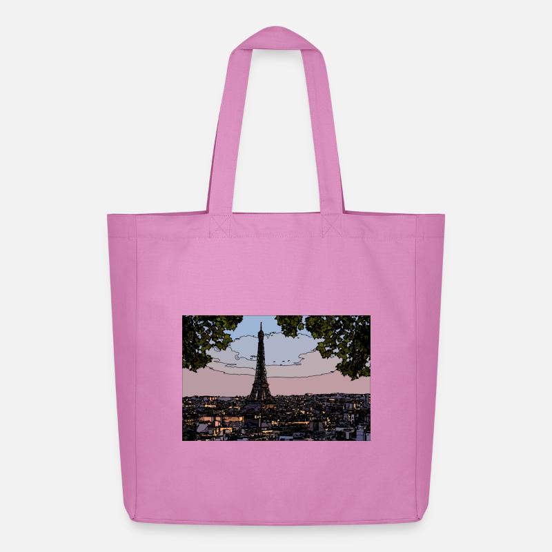 Paris Abendstimmung am Eiffelturm - Midweight recycelter Stoffbeutel von Stanley/Stella - Pink
