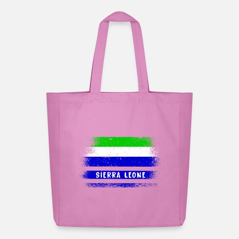 Sierra Leone Flaggen Design - Midweight recycelter Stoffbeutel von Stanley/Stella - Pink