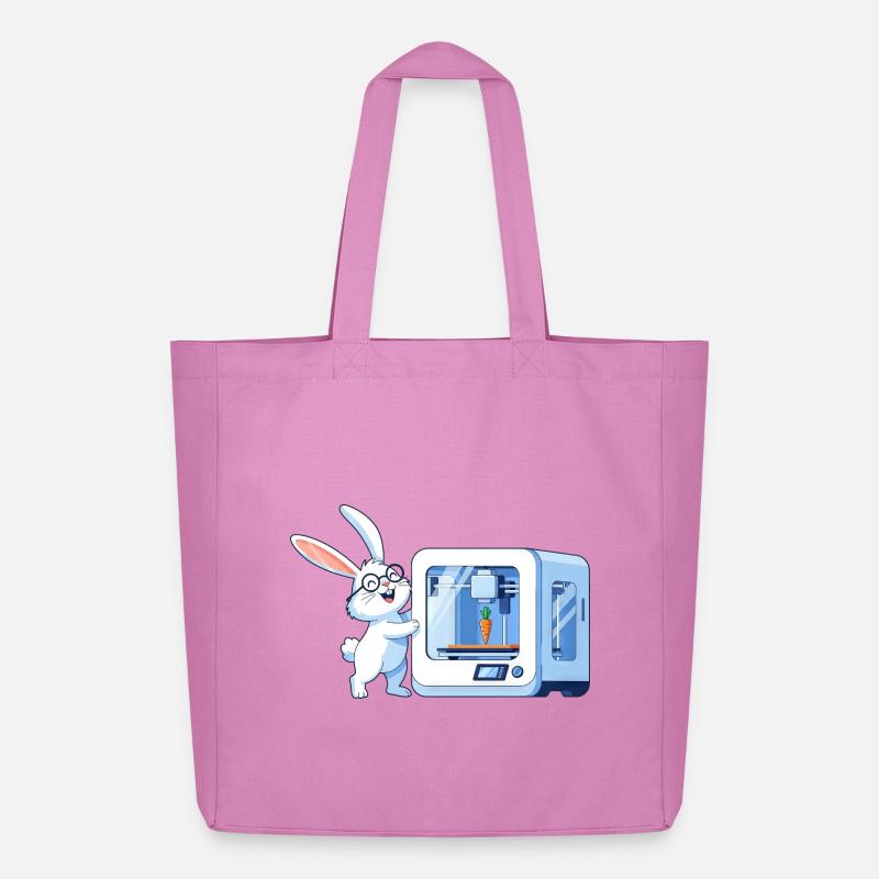 Funny Rabbit Nerd Programmeur Imprimante 3D - Tote bag Stanley/Stella Midweight recyclé - rose