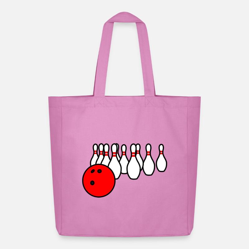 Bowlingkugel mit Pins - Midweight recycelter Stoffbeutel von Stanley/Stella - Pink
