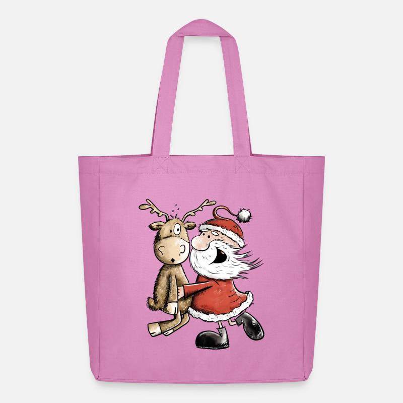 Weihnachtsmann Mit Rentier I Weihnachten Geschenk - Midweight recycelter Stoffbeutel von Stanley/Stella - Pink