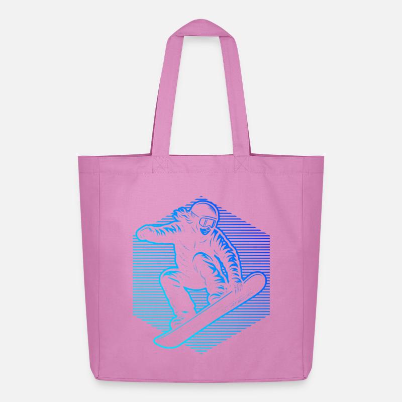 Neon Snowboarder Stripes - Midweight recycelter Stoffbeutel von Stanley/Stella - Pink
