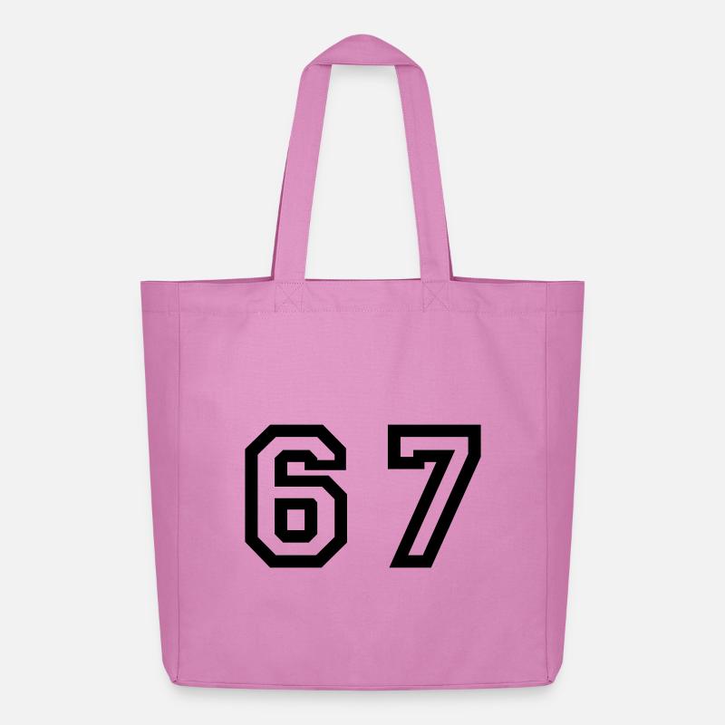 Number - 67 - Sixty Seven - Midweight recycelter Stoffbeutel von Stanley/Stella - Pink