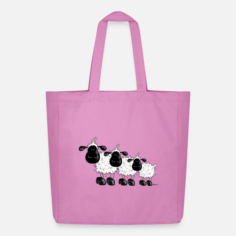 Drei Schäfchen - Schaf - Schafe- Sheep - Midweight recycelter Stoffbeutel von Stanley/Stella - Pink