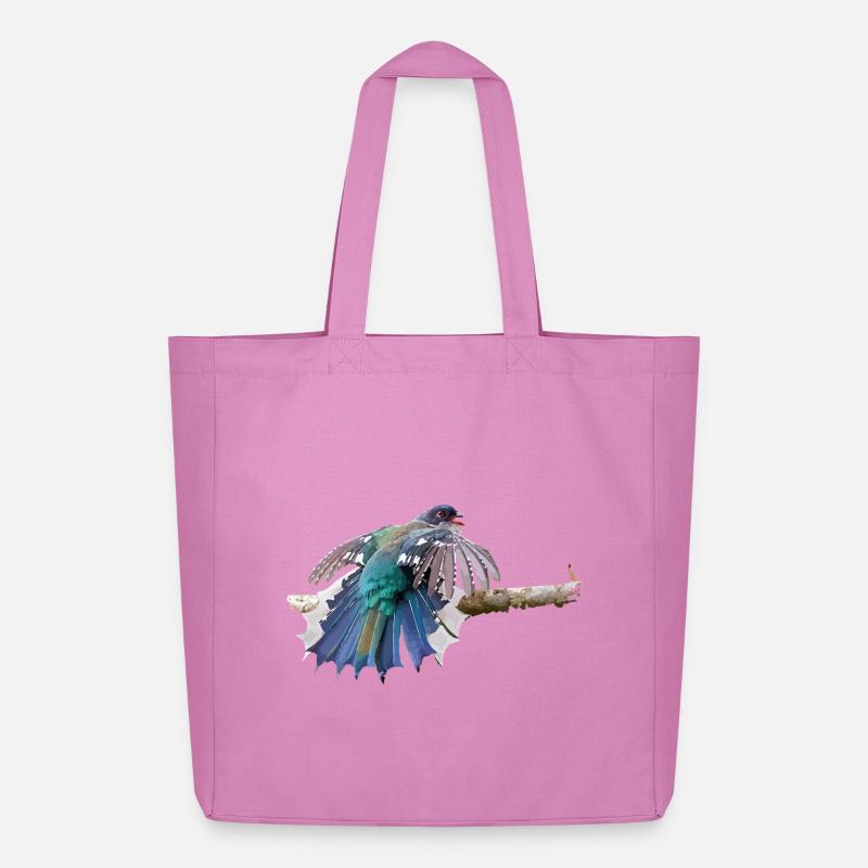 Bunter Vogel im Flug auf Ast - Midweight recycelter Stoffbeutel von Stanley/Stella - Pink