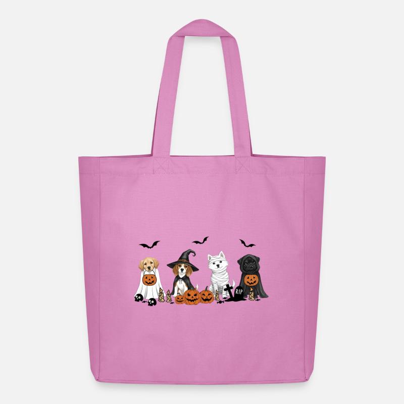 Hunde-Halloween - Midweight recycelter Stoffbeutel von Stanley/Stella - Pink
