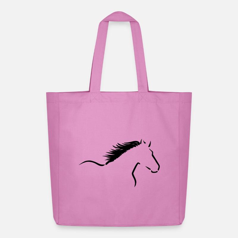 Zeichnung: Pferd mit wehender Mähne - Midweight recycelter Stoffbeutel von Stanley/Stella - Pink