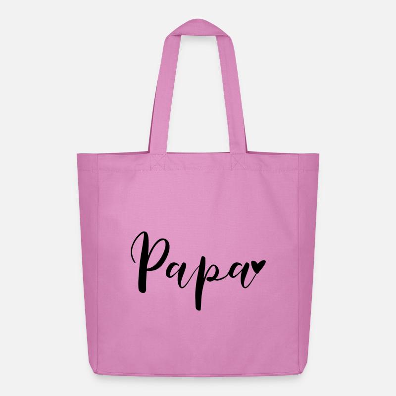 Papa Herz Geschenkidee - Midweight recycelter Stoffbeutel von Stanley/Stella - Pink