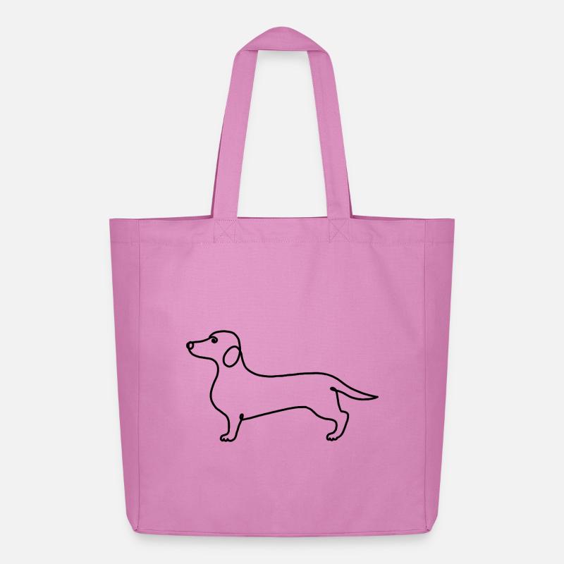 Minimalismus Dackel moderne Illustration - Midweight recycelter Stoffbeutel von Stanley/Stella - Pink