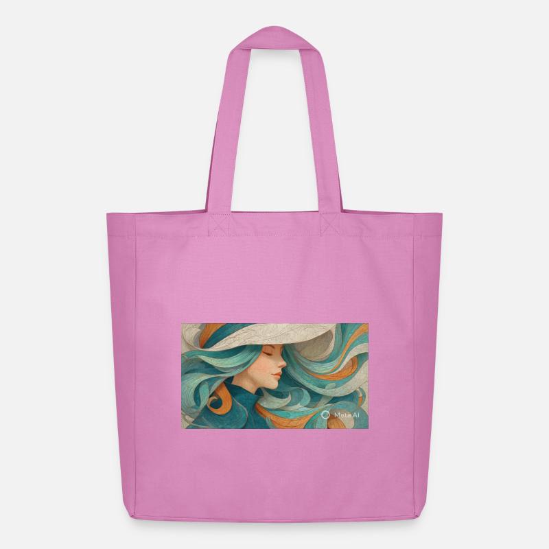 Fließendes Farbporträt Turquoise - Midweight recycelter Stoffbeutel von Stanley/Stella - Pink